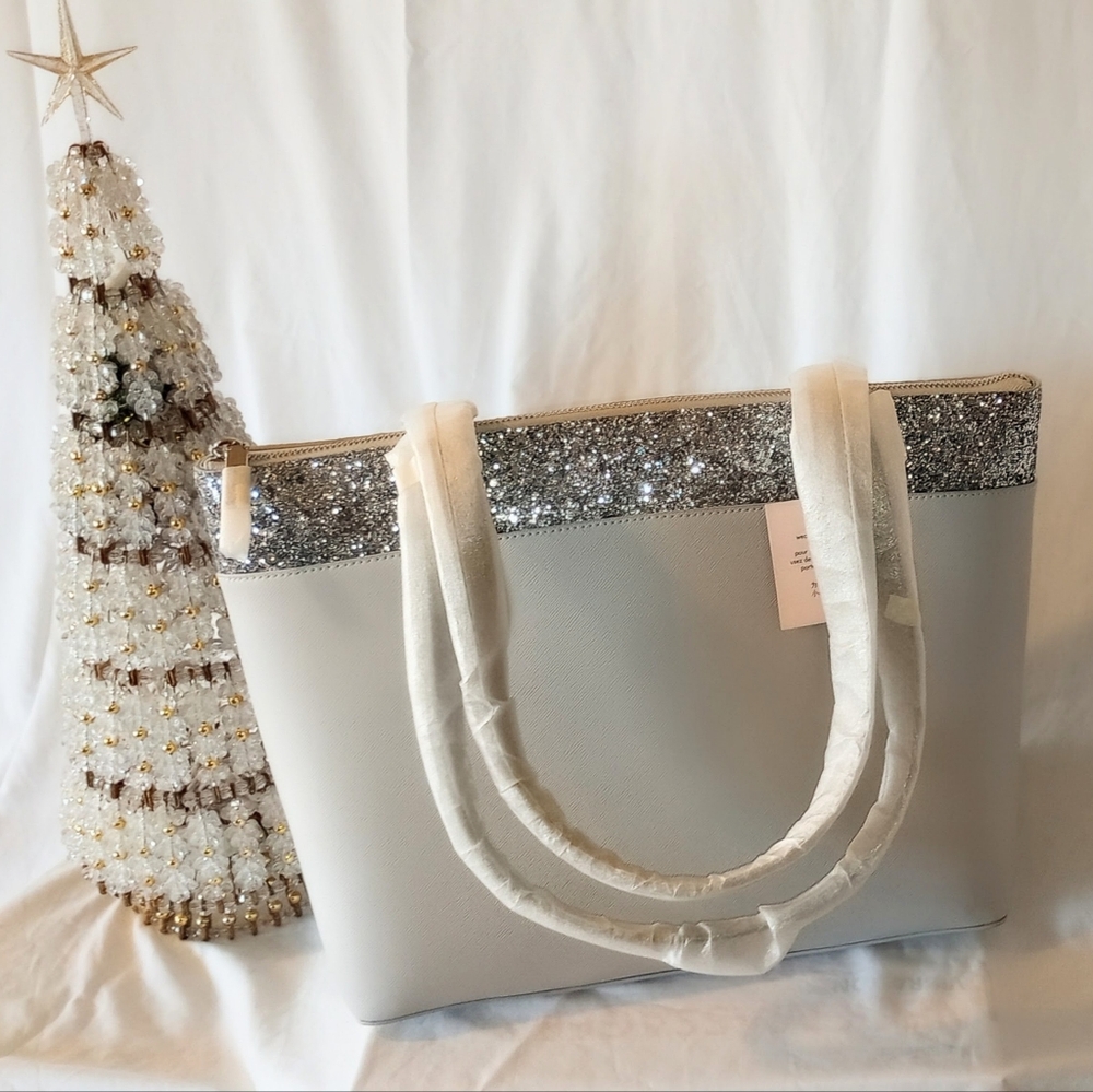 Kate Spade; NWT and Original Packaging; Elegant Silver Sparkle & Grey! Stunning!